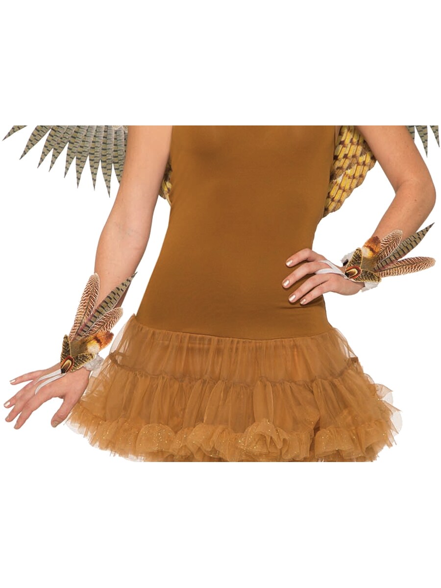Adults Non-Feathered Nocturnal Barn Owl Wristlets Costume Accessory
