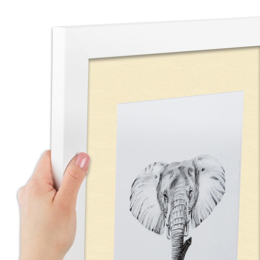 ArtToFrames Collage Photo Picture Frame with 1 - 10x13 inch Openings, Framed in White with Over 62 Mat Color Options and Regular Glass (CSM-3966-641)