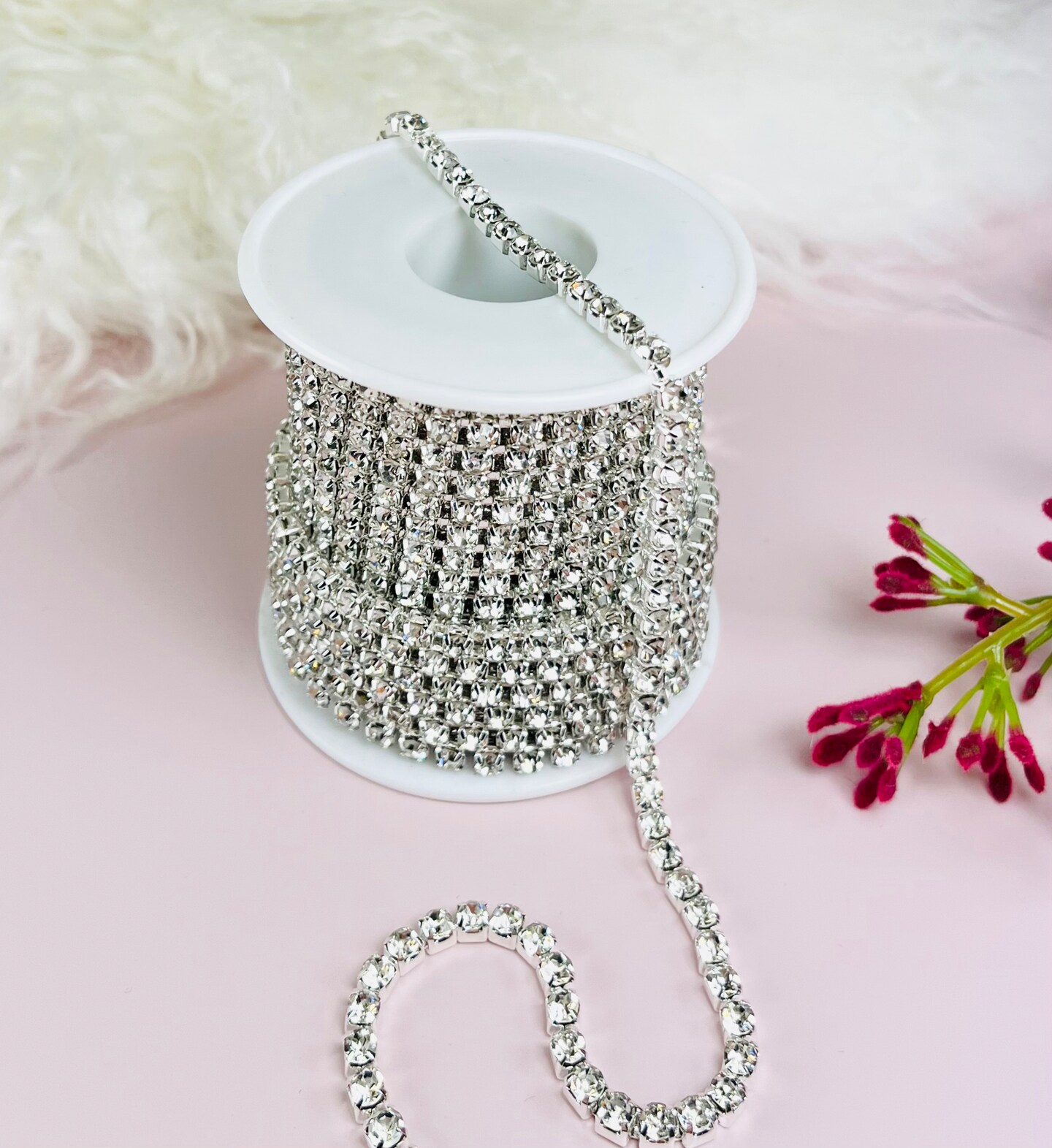 10 Yards of SS16 Rhinestone Chain Trim | 10 yard cut
