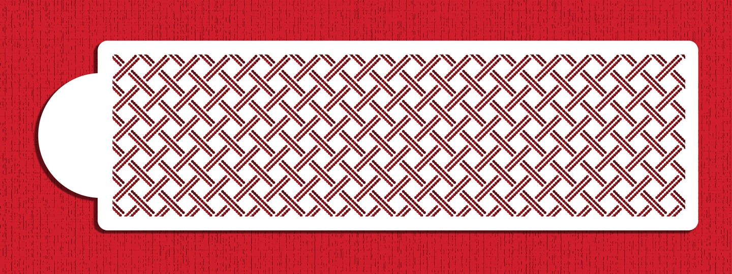 4-Inch Rattan Cake Stencil | C945 by Designer Stencils | Cake Decorating Tools | Baking Stencils for Royal Icing, Airbrush, Dusting Powder | Reusable Plastic Food Grade Stencil for Cakes | Easy to Use & Clean Cake Stencil