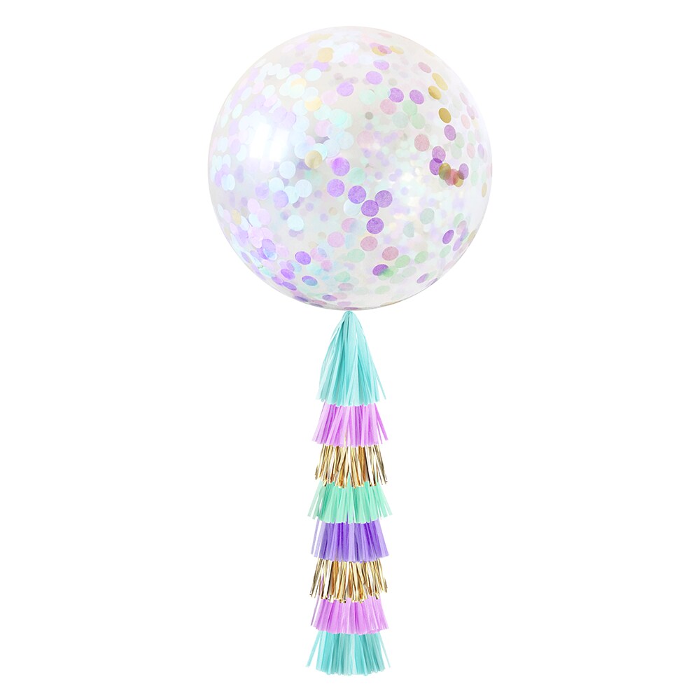 Jumbo Confetti Balloon &#x26; Tassel Tail - Mermaid