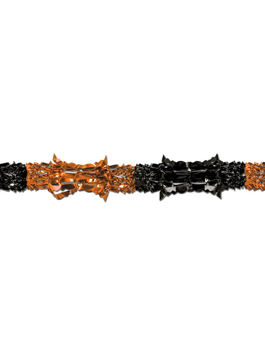 8&#x22;x9&#x27; Metallic Orange And Black Gleam Garland Hanging Wall Party Decoration