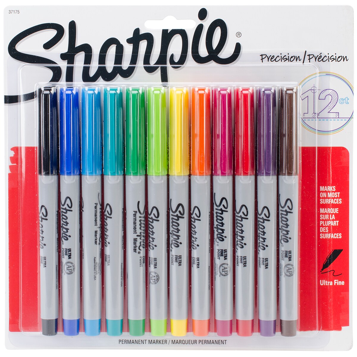 Sharpie Ultra Fine Point Permanent Markers 12/Pkg-Assorted Colors
