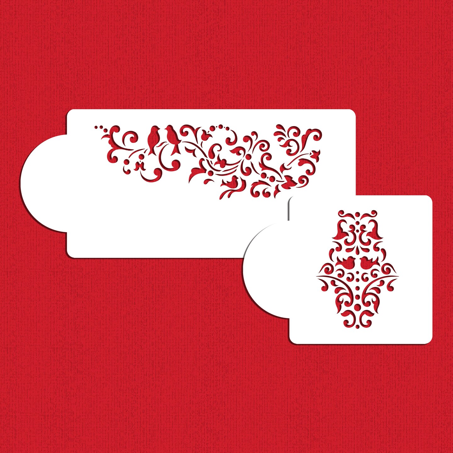 Songbird Cake Stencil Set Side | C894 by Designer Stencils | Stencils for Royal Icing, Airbrush, Dusting Powder |