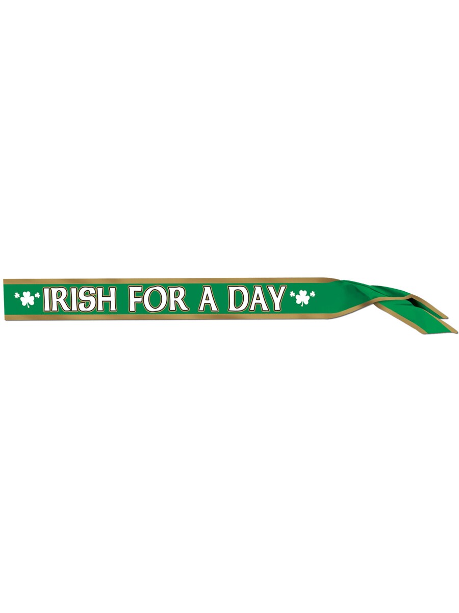 Adults Saint Patricks Day Irish For A Day Satin Sash Costume Accessory