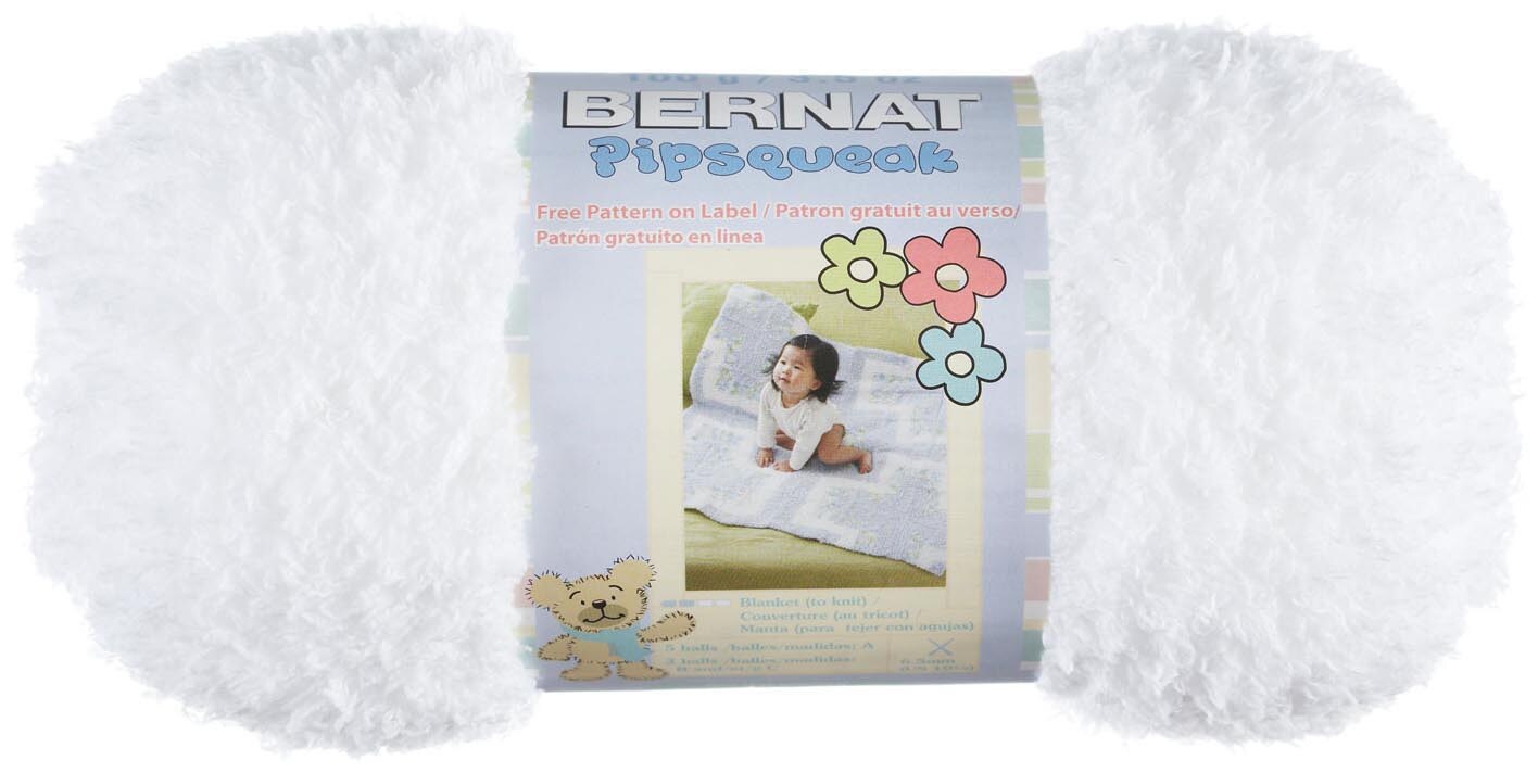 Multipack of 12 Bernat Pipsqueak Yarn Whitey White