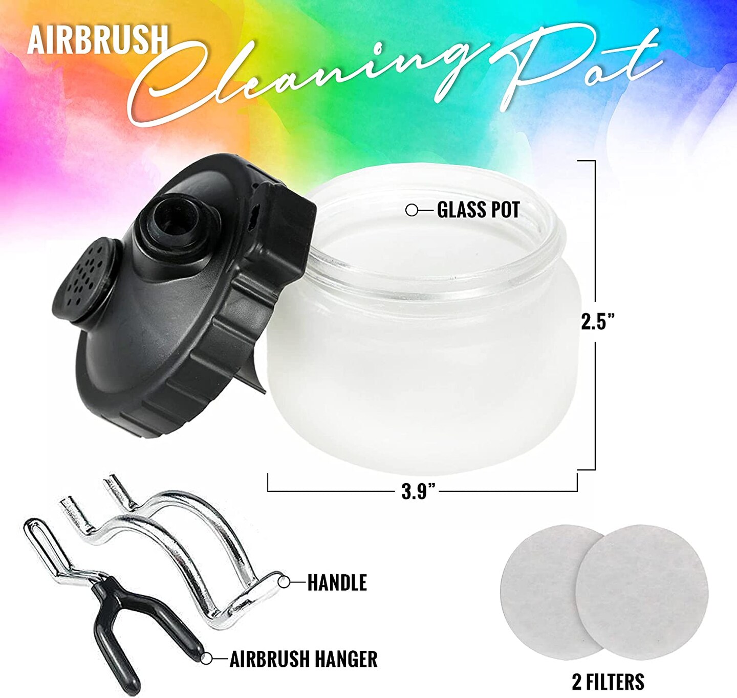 Pixiss Airbrush Cleaning Kit, Brush Cleaner Solution and Airbrush Cleaning Pot