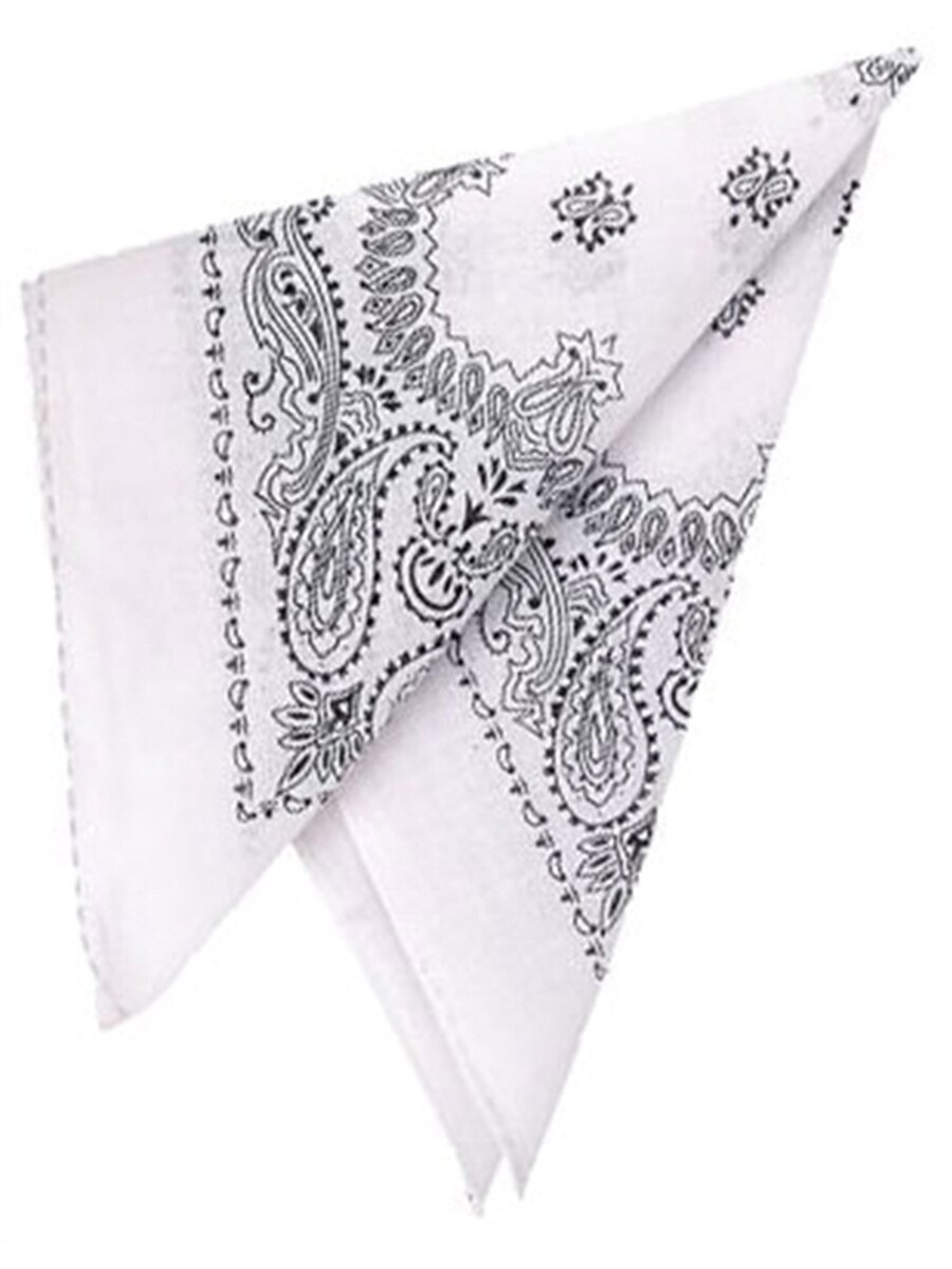 12 Cowboy Western White Bandanas Costume Accessory