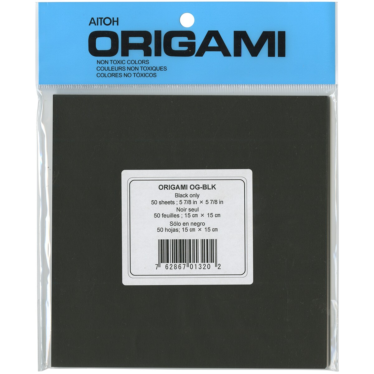 Aitoh Origami Paper 5.875&#x22;X5.875&#x22; 50/Pkg-Black