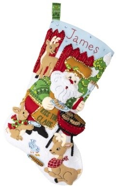 Christmas Stocking Applique Kit - Grilling Santa | Michaels