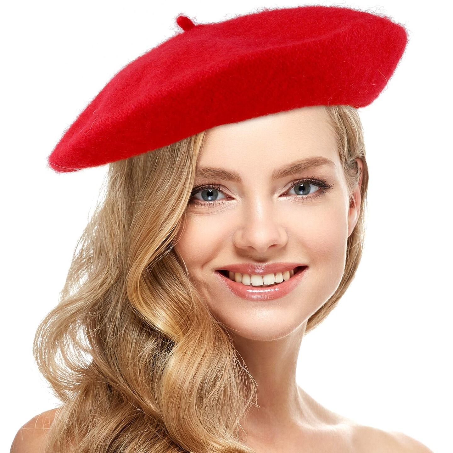Red French Style Beret - Women&#x27;s Classic Beret Hat for Casual Use - 1 Piece
