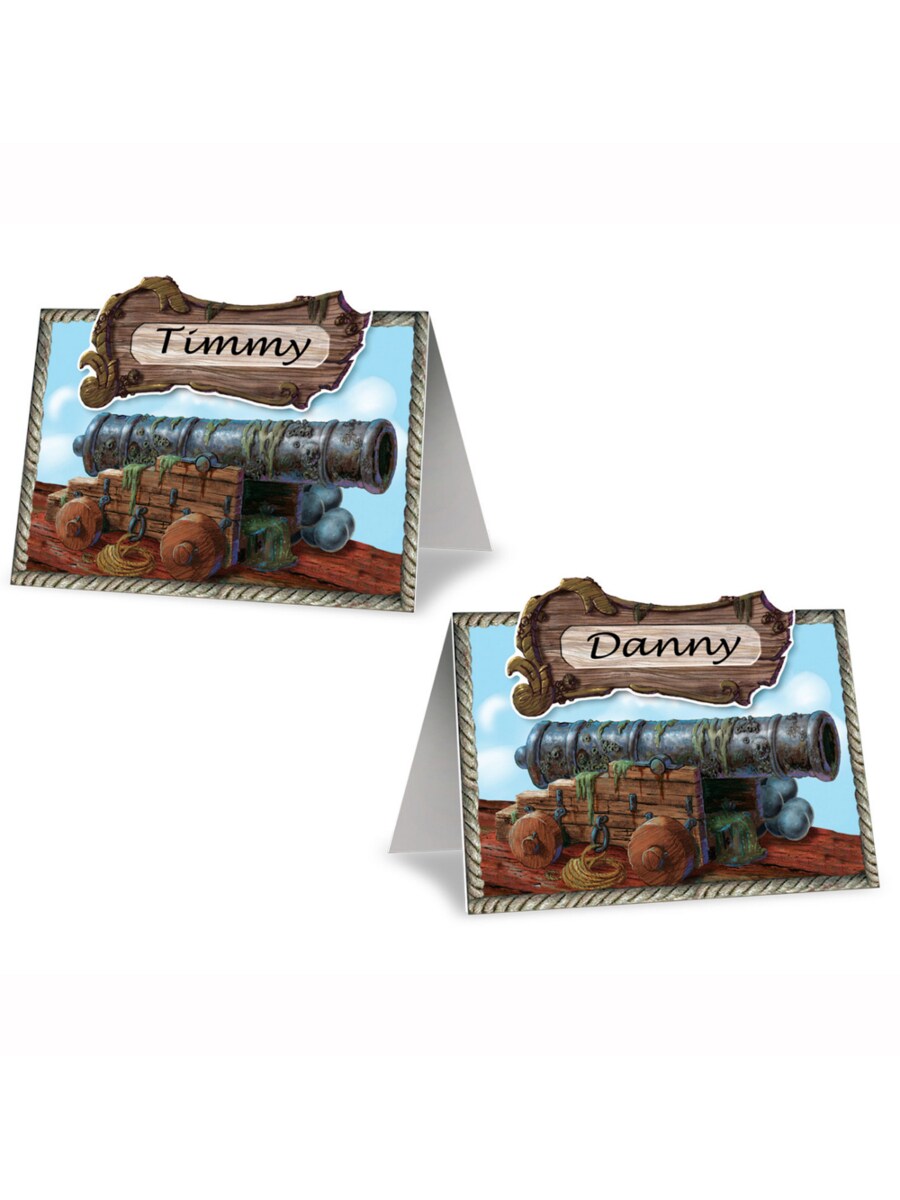 Pirates Of The Caribbean Cannons Name Place Cards Set Decoration 8 Pack