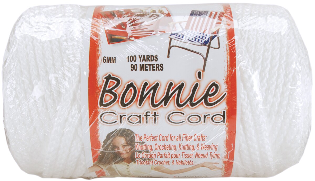 Pepperell Bonnie Macrame Craft Cord 6Mmx100yd-White