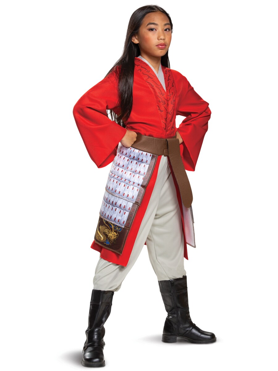Mulan Hero Red Dress Deluxe Girl&#x27;s Costume