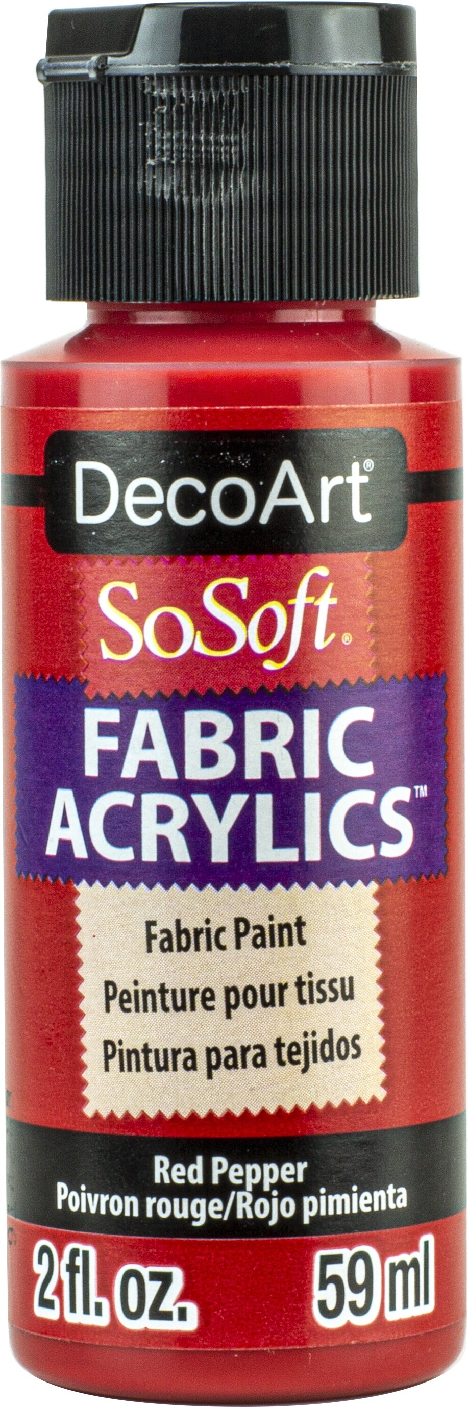 Decoart soSoft Fabric Acrylic Paint 2oz-Red Pepper