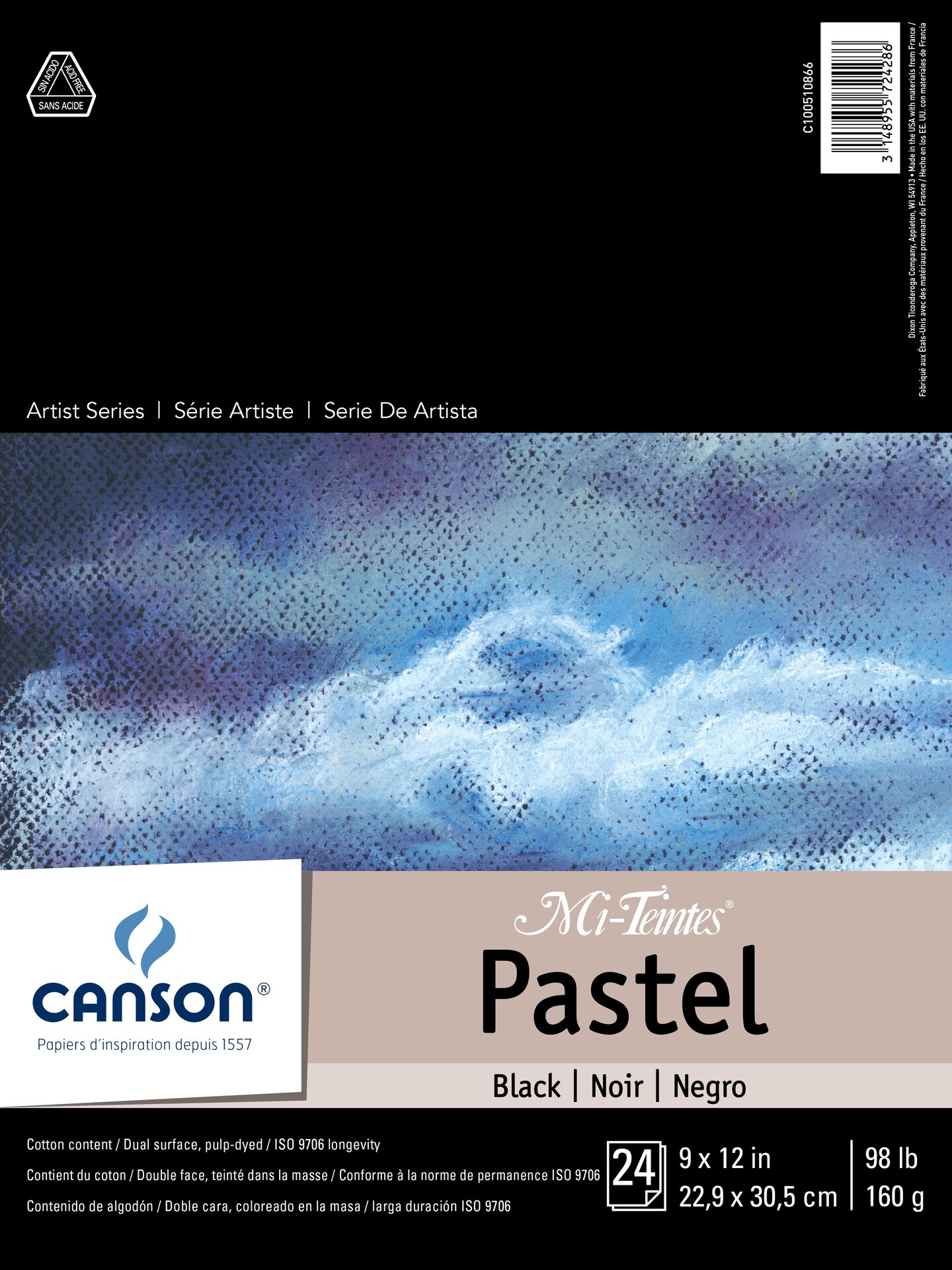 Canson MiTeintes Pastels Paper Pad 9"X12"Black 24 Sheets Michaels