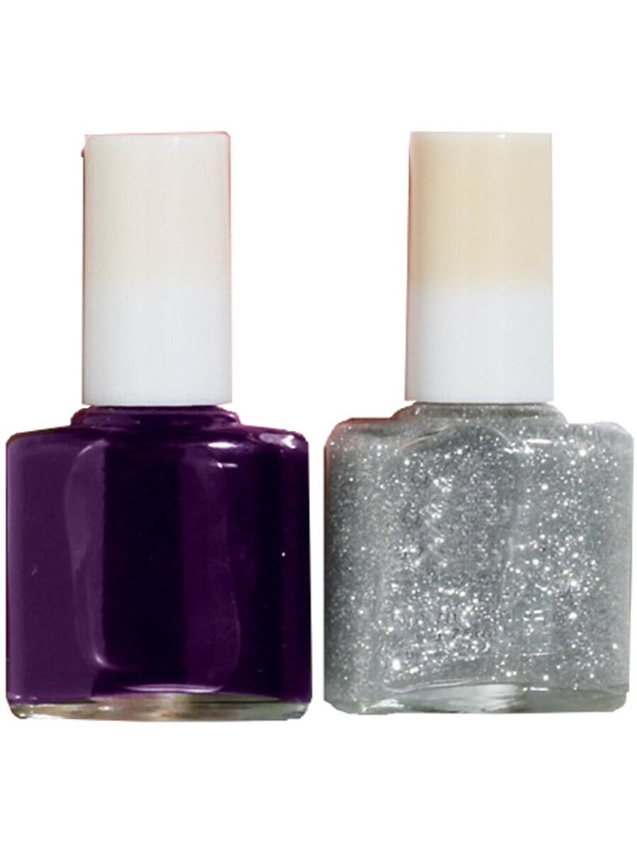 Women&#x27;s Purple And Silver Fantasy Fairies Glitter Nail Polish Costume Accessory