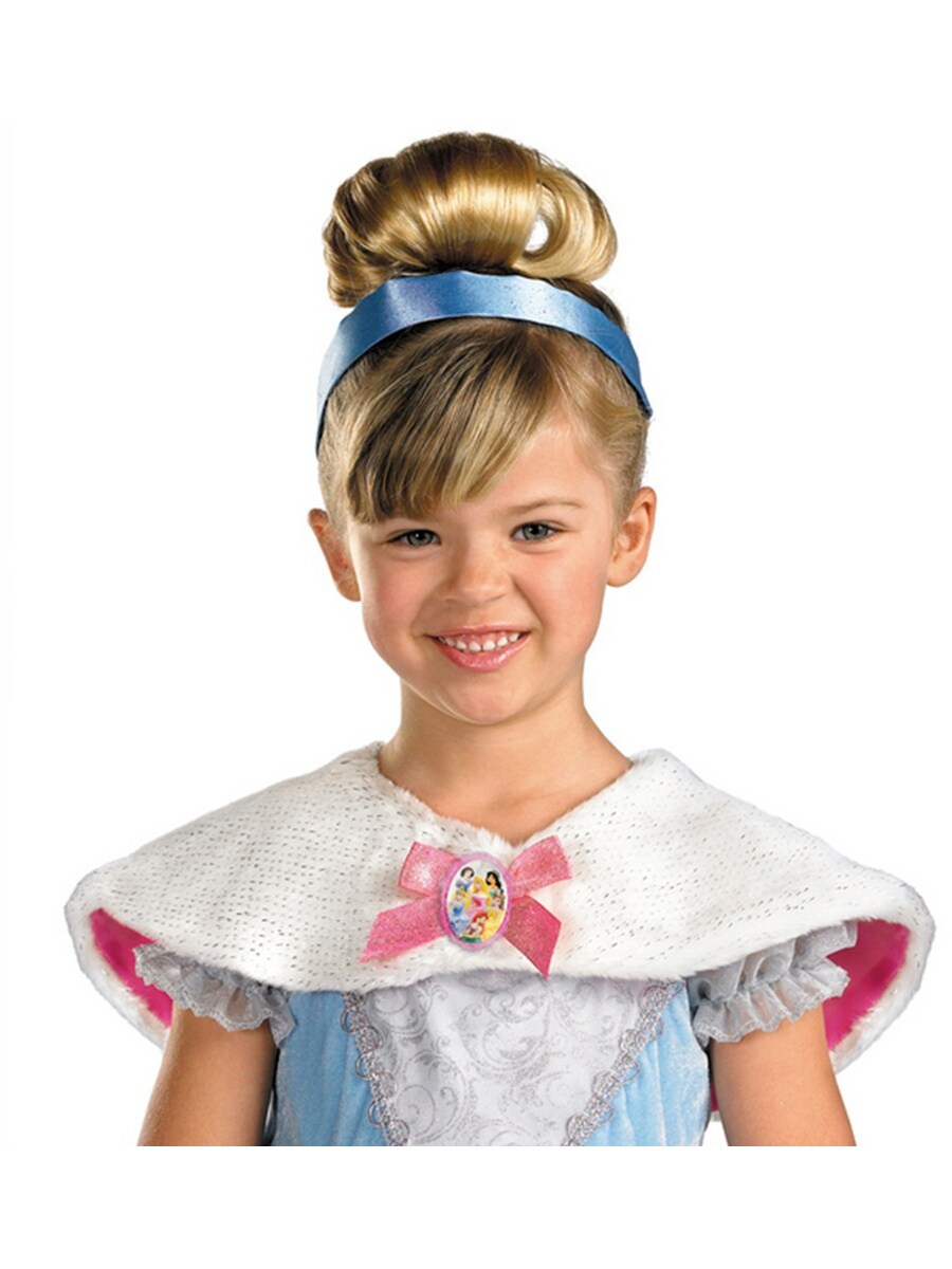 Kids Girl&#x27;s Disney Multi Princess Costume White Pink Furry Capelet