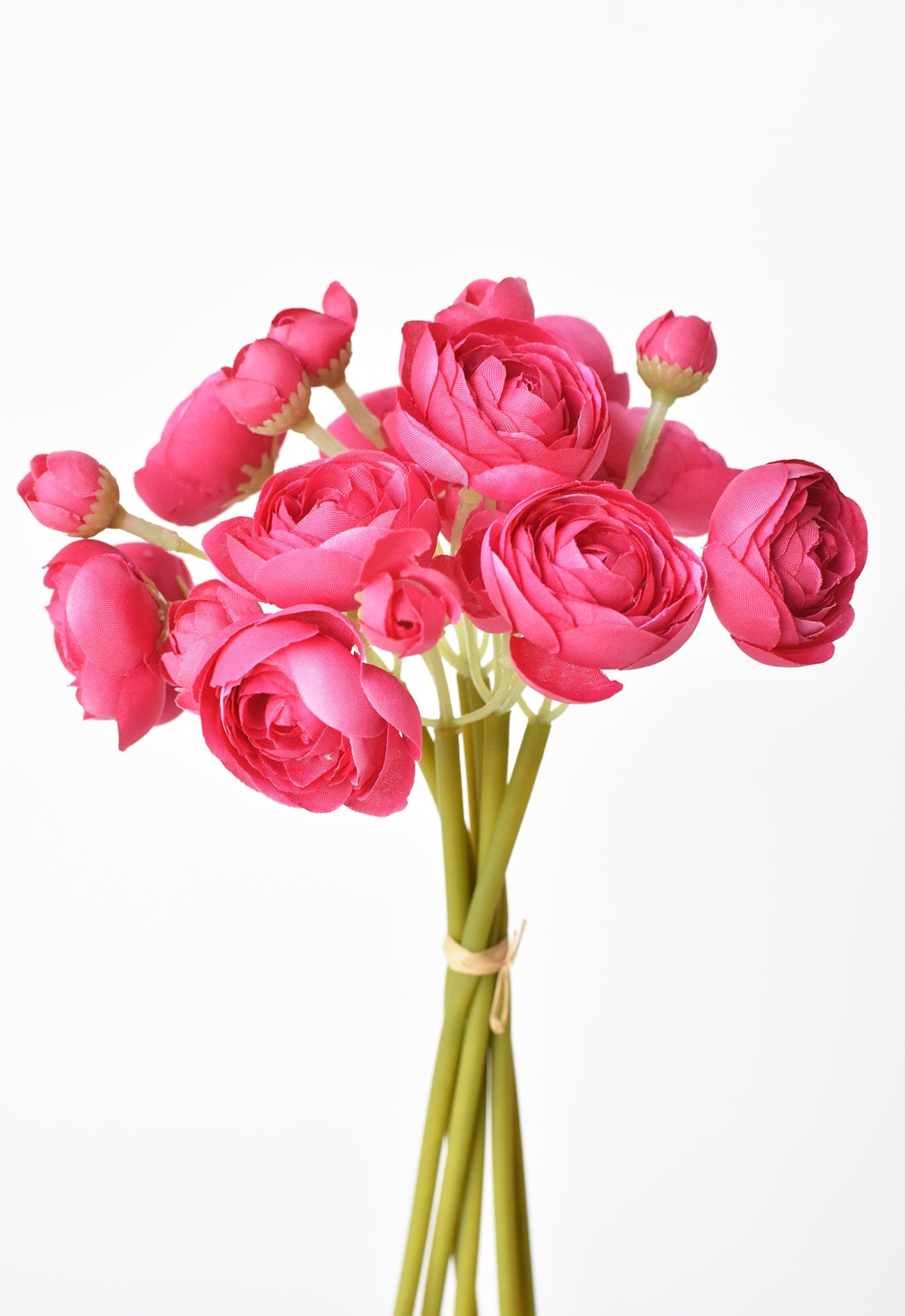 10.5&#x22; Faux Dark Pink Ranunculus Stem Bundle
