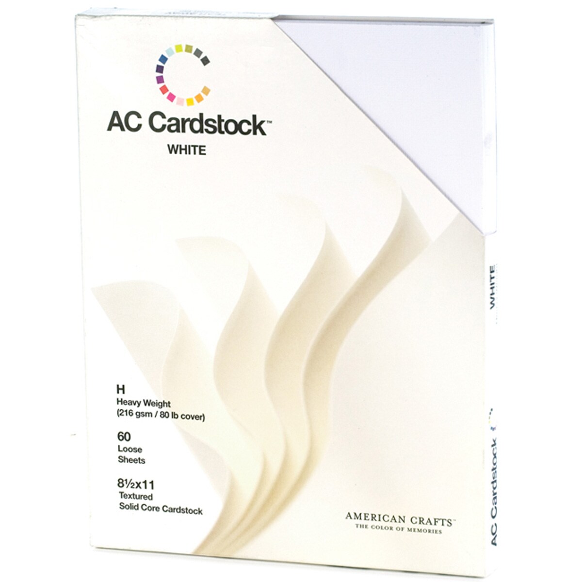 American Crafts Textured Cardstock Pack 8.5&#x22;X11&#x22; 60/Pkg-Solid White