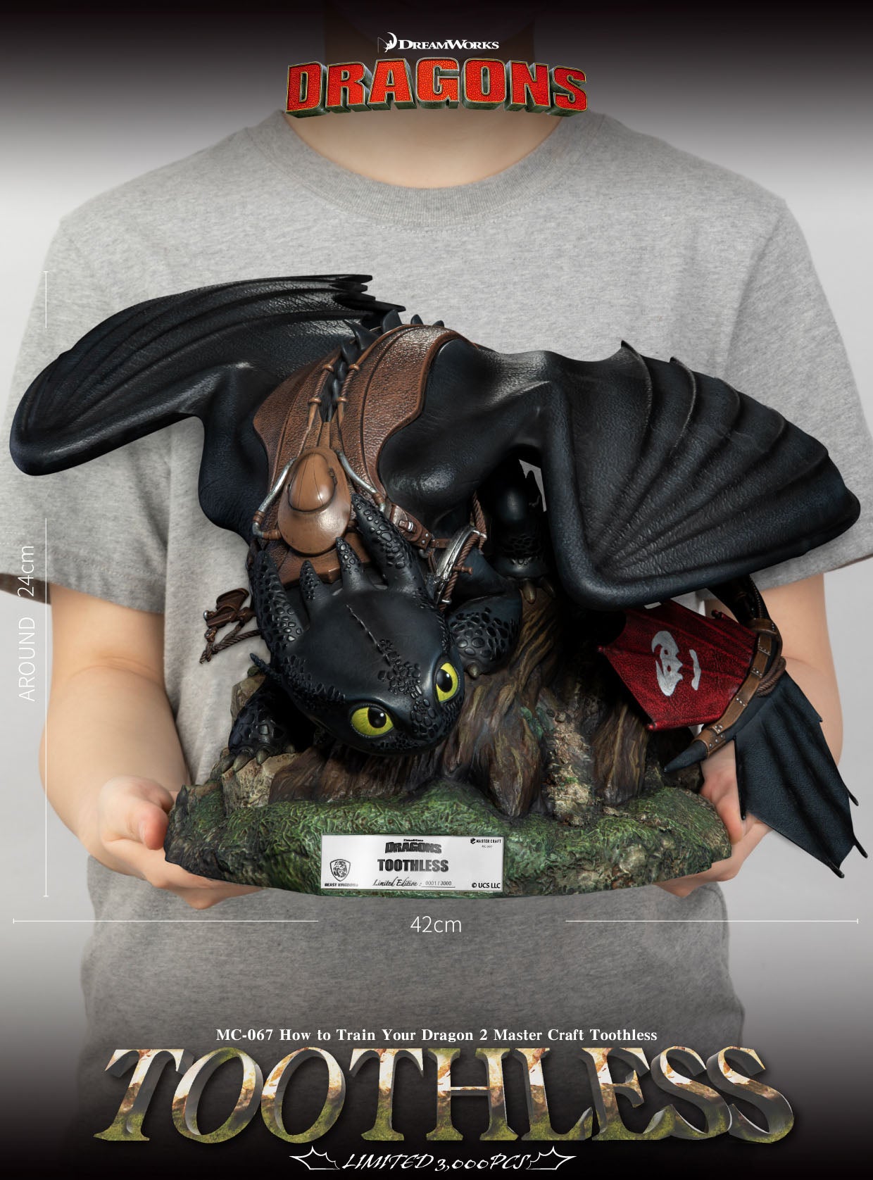 How to Train Your Dragon 2 Toothless Master Craft Table Top Statue