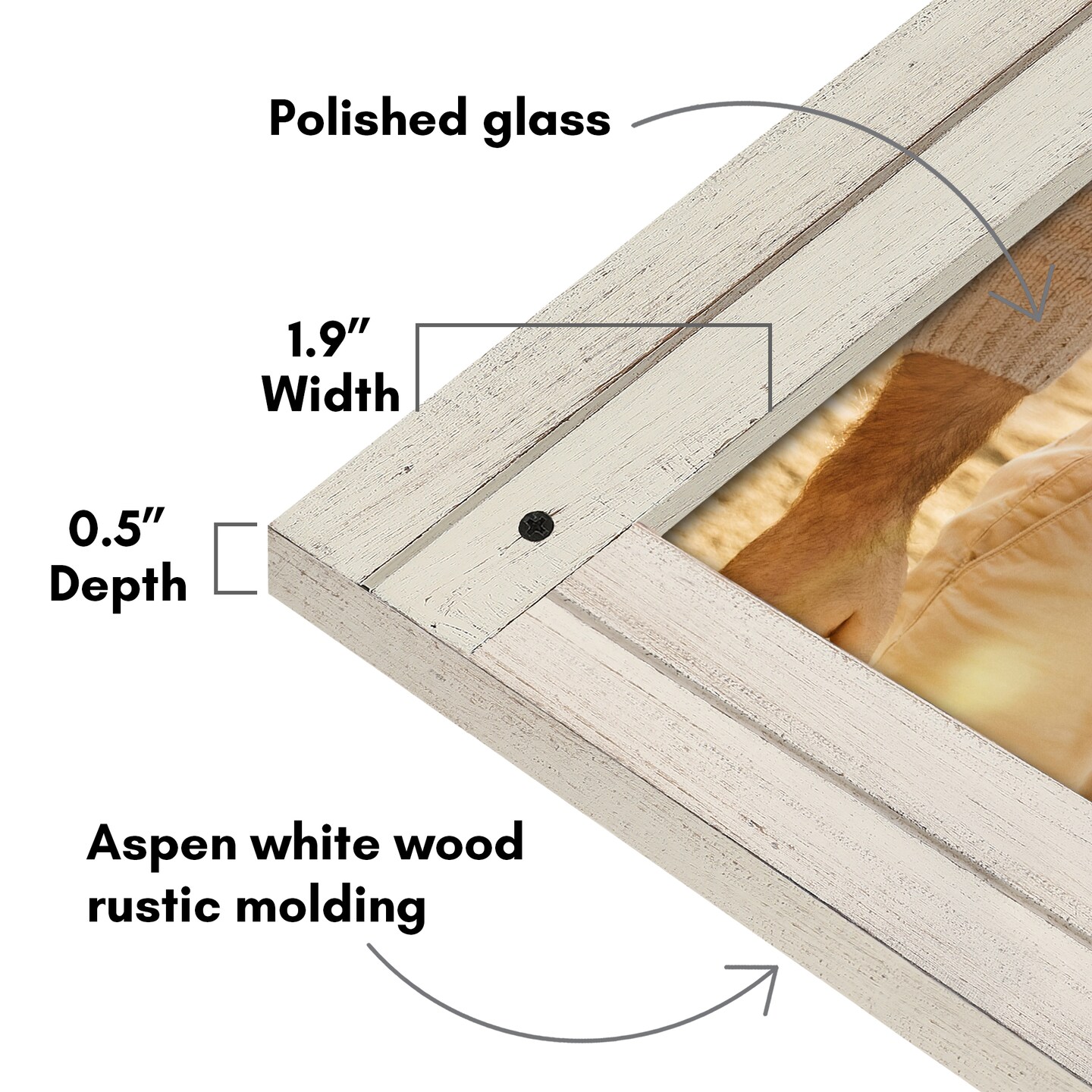 Americanflat Rustic Picture Frame - Modern Photo Frame for Unique Farmhouse Look - Polished Glass Cover - Hanging Hardware with Horizontal and Vertical Display - Includes Easel