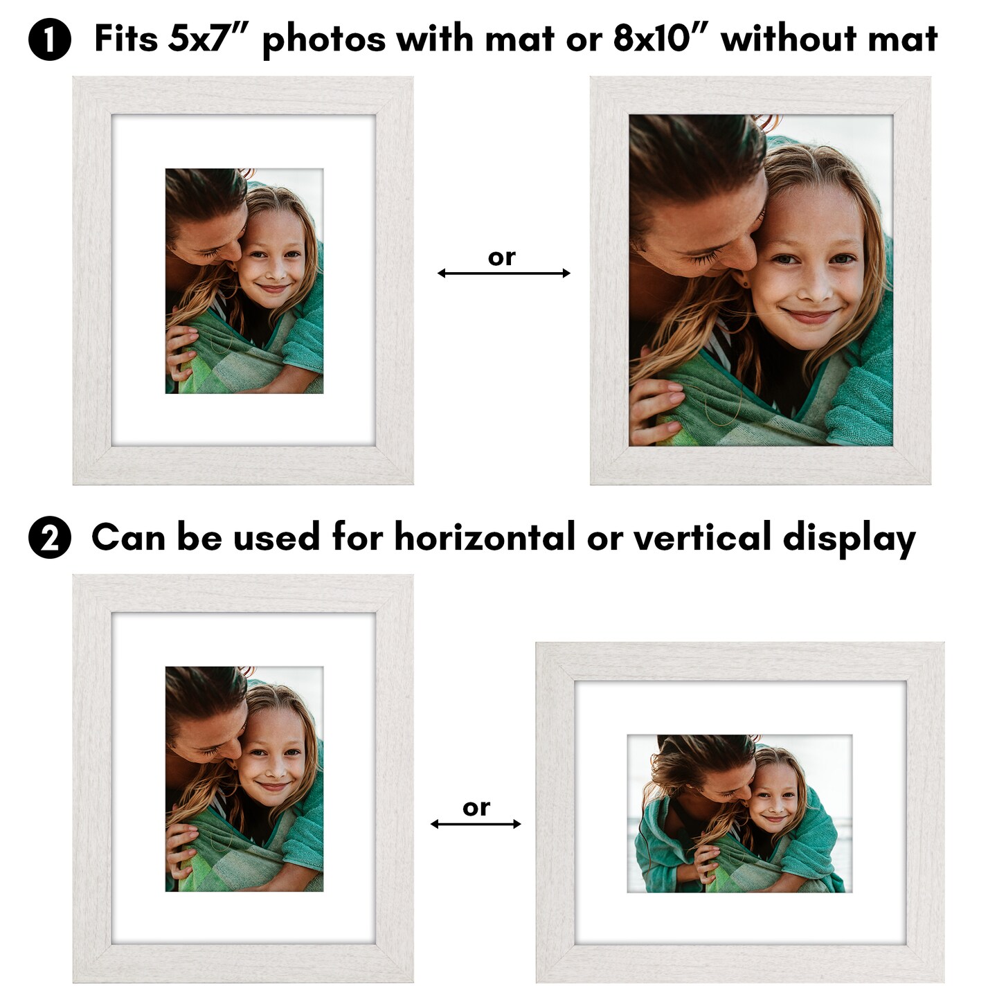Americanflat Picture Frame with Wide Molding with Mat - Modern Wide Picture Frame - Plexiglass Cover - Hanging Hardware - Includes Easel