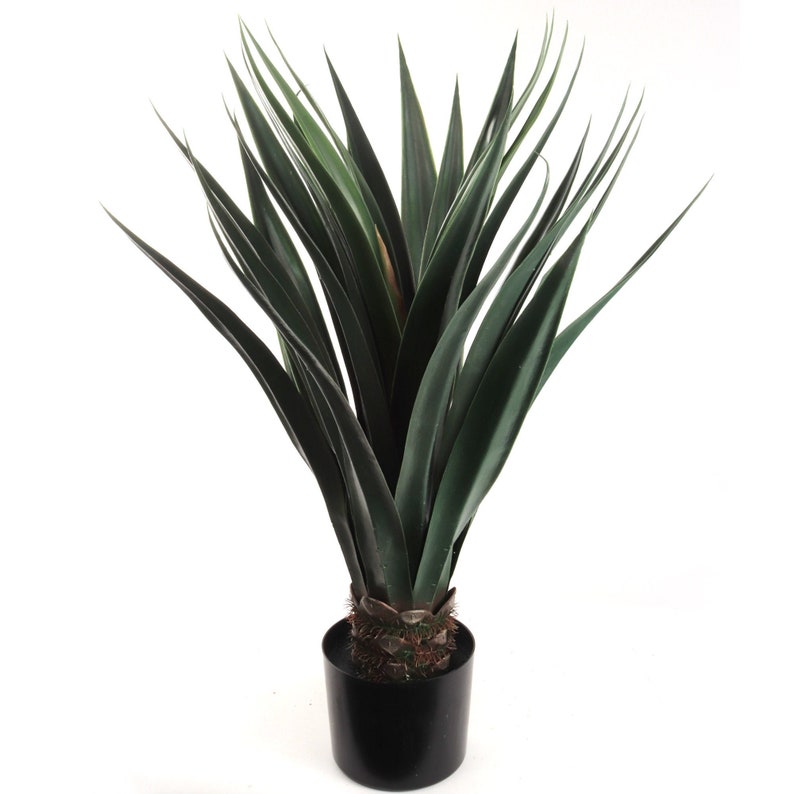 32&#x22; Agave Succulent Plant in Black Pot, Floral Home by Artificial Flowers