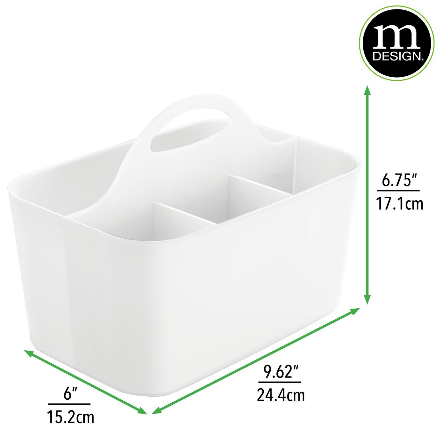 mDesign Plastic Office Storage Organizer Caddy Tote, Small, 2 Pack