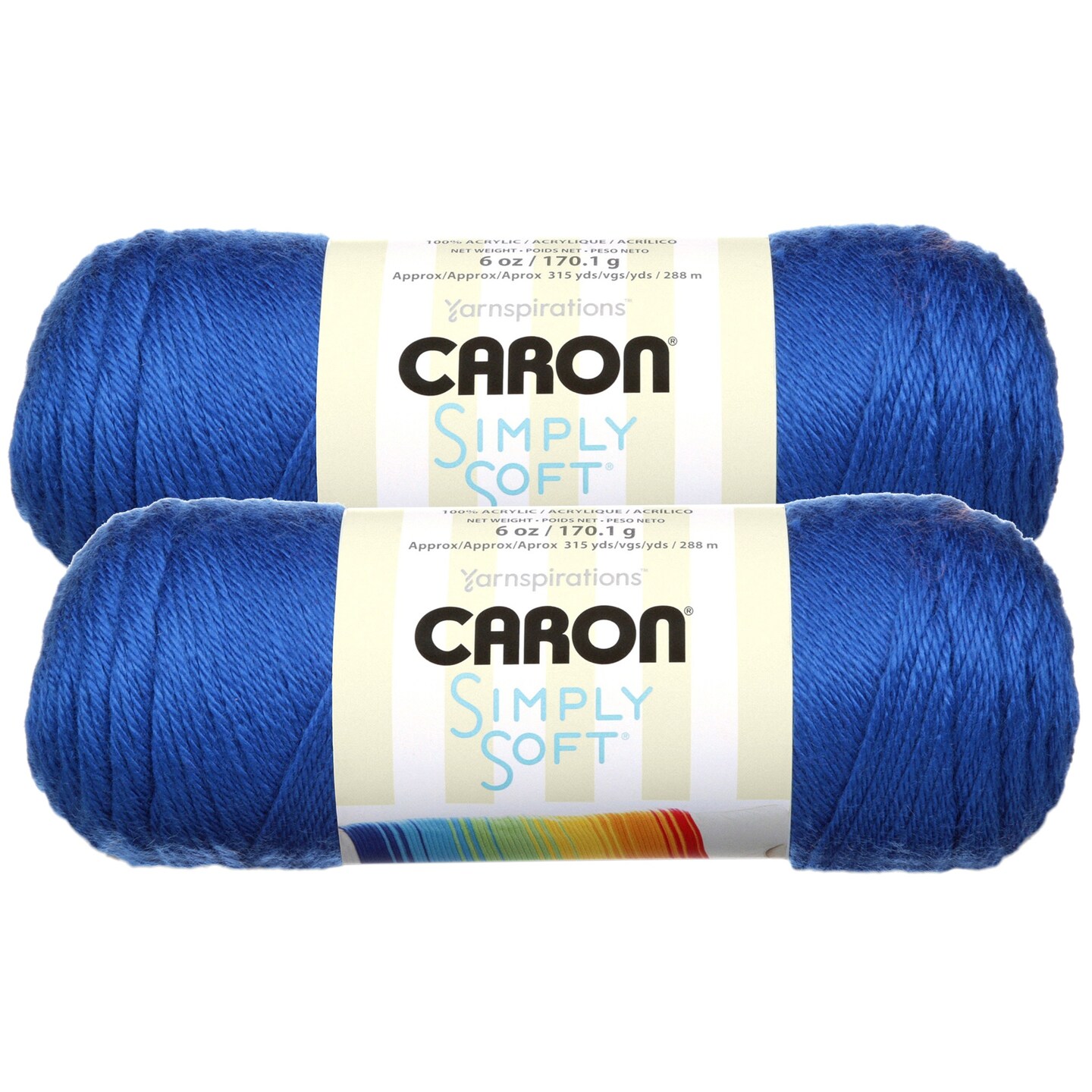 (Pack of 2) Caron Simply Soft Solids Yarn-Royal Blue