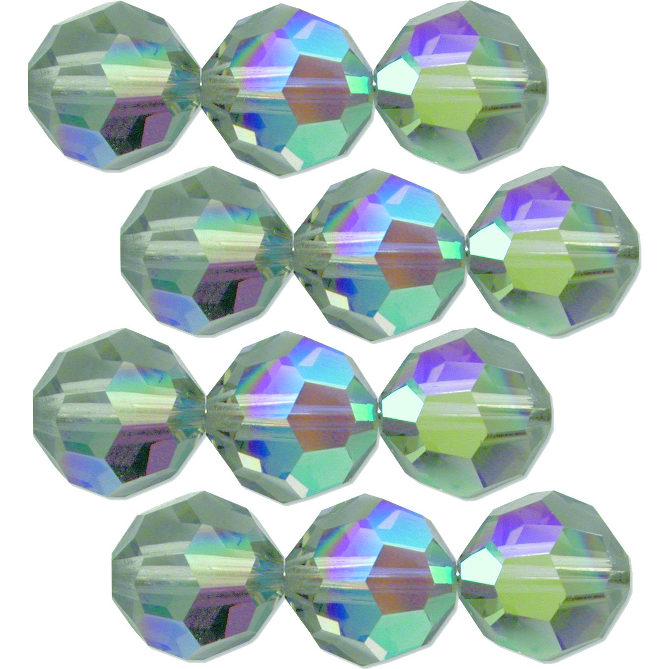 12 Black Diamond AB Swarovski Crystal Round Beads 3mm
