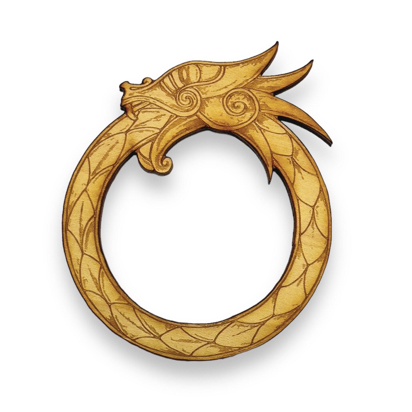 Ornament - Celtic Dragon - Raw Wood 3x4in Ornament - Celtic Dragon - Raw Wood 3x4in