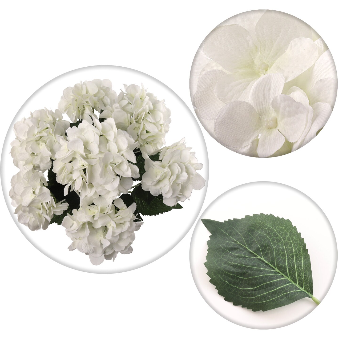 20&#x22; Hydrangea Bush - 7 Silk Flowers with Lifelike Leaves, Artificial Greenery, Perfect for Home, Office &#x26; Wedding D&#xE9;cor - Spring &#x26; Year-Round Accent, Floral Home by Artificial Flowers