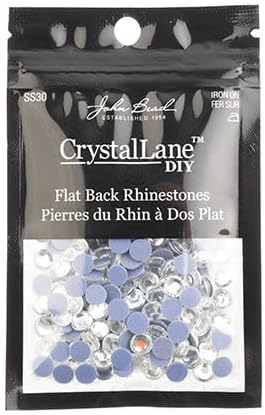 Crystal Lane DIY SS30 (6.5mm) Hot-fix Glass Flat Backs Rhinestones, 288pcs