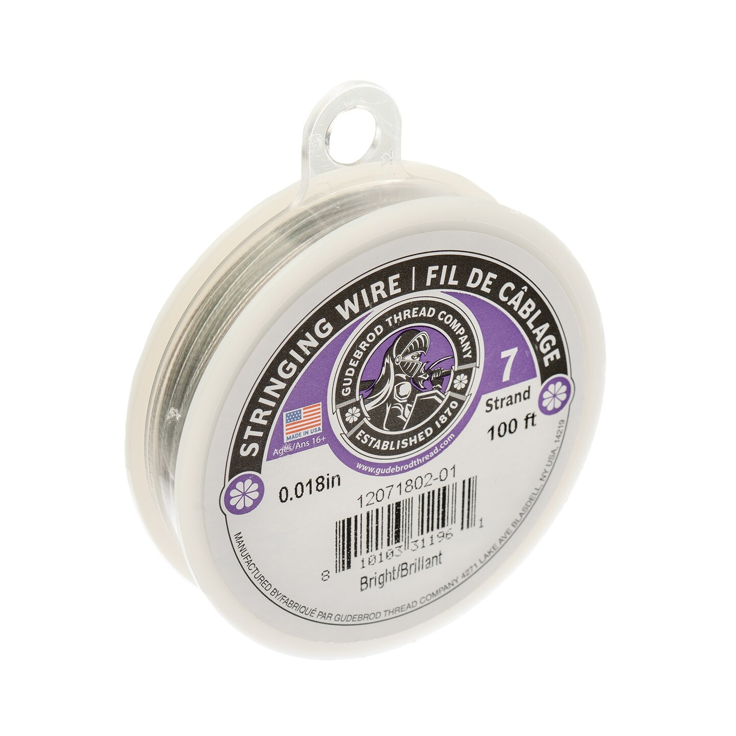 Gudebrod 0.018" 7-Strand Stainless Steel Jewelry Wire | Made in USA