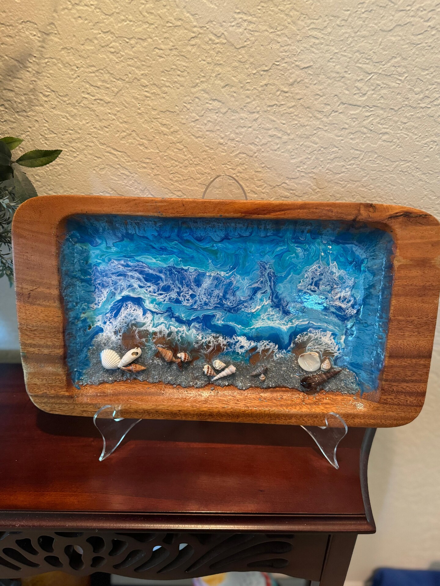 Rustic Natural Wood/ Resin Ocean Tray - 2024 Handmade