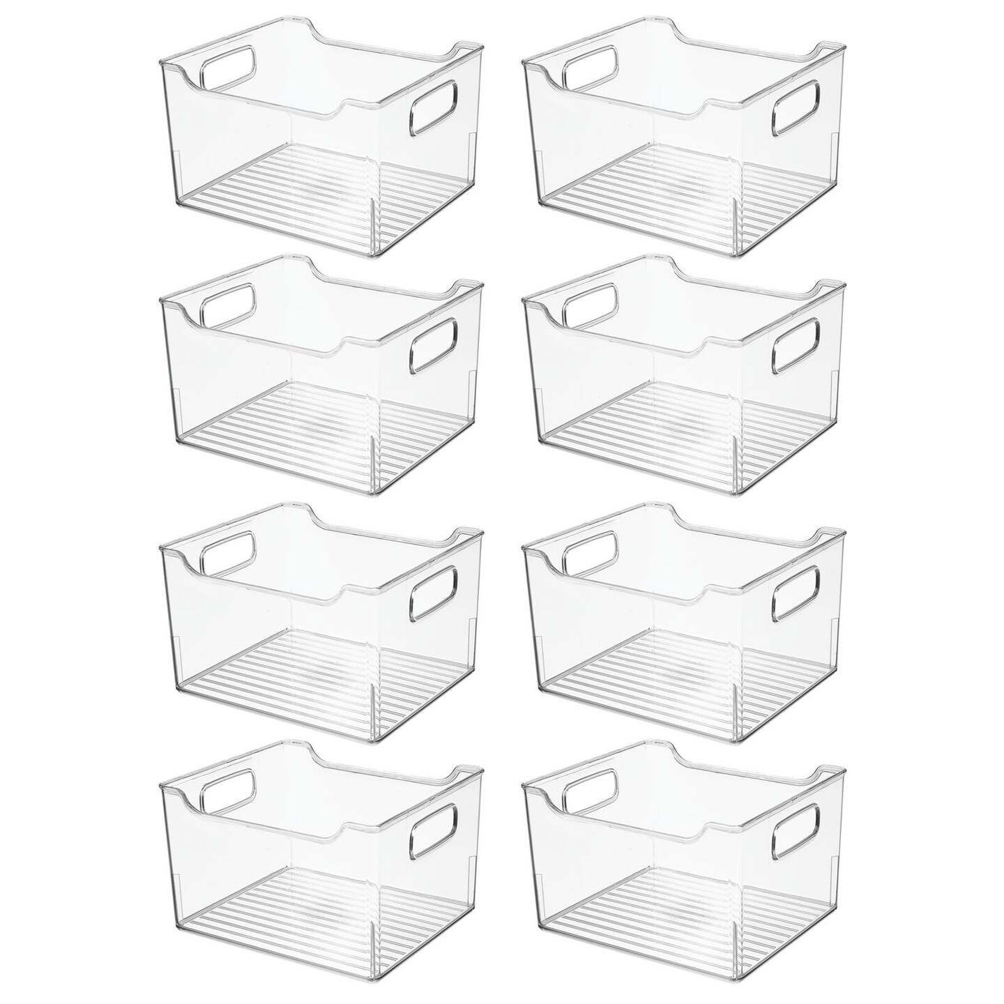 mDesign Kitchen Plastic Storage Organizer Bin, Open Dip Front and Handles