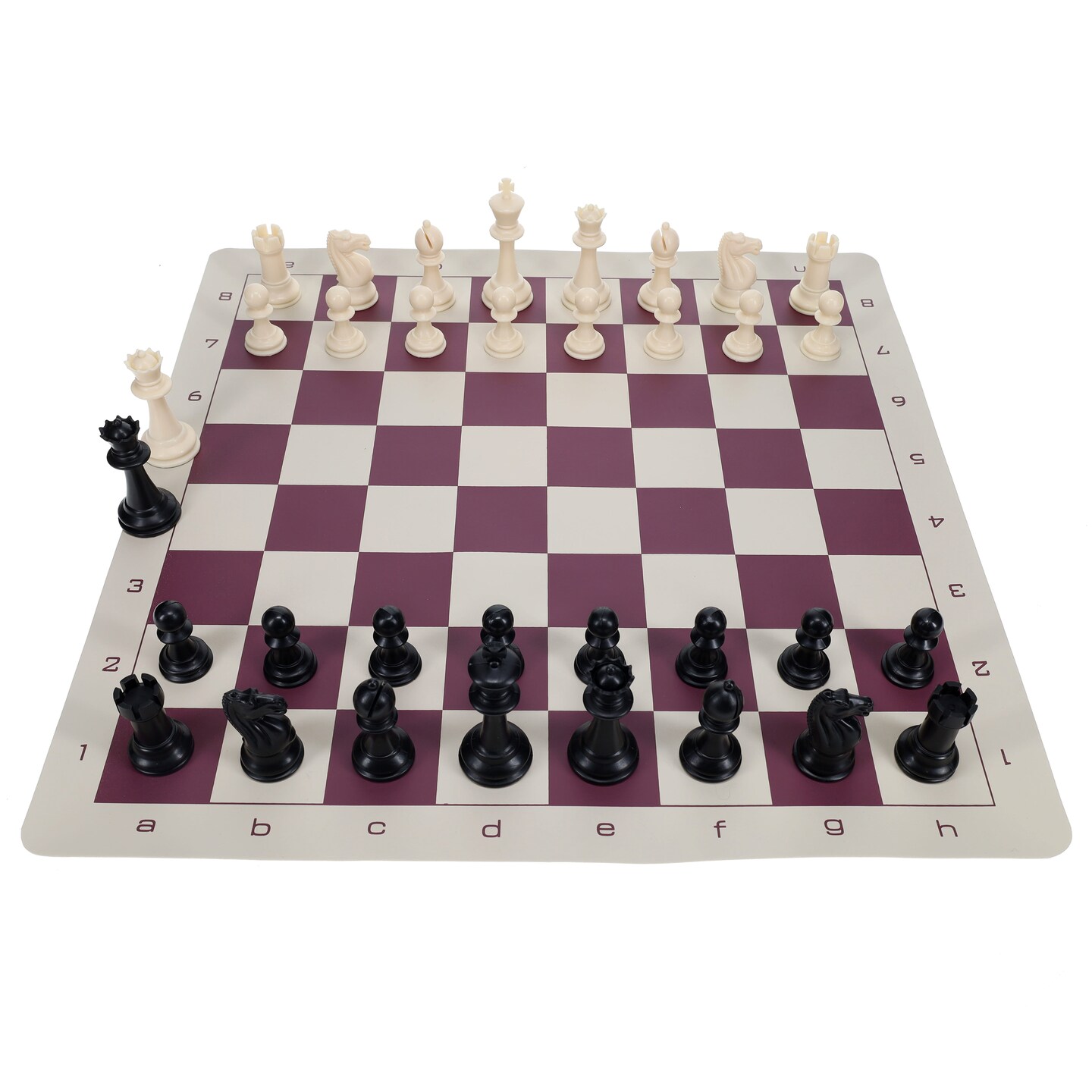 WE Games Best Value Tournament Chess Set - Plastic Staunton Chess Pieces and Roll-Up Vinyl Chess Board