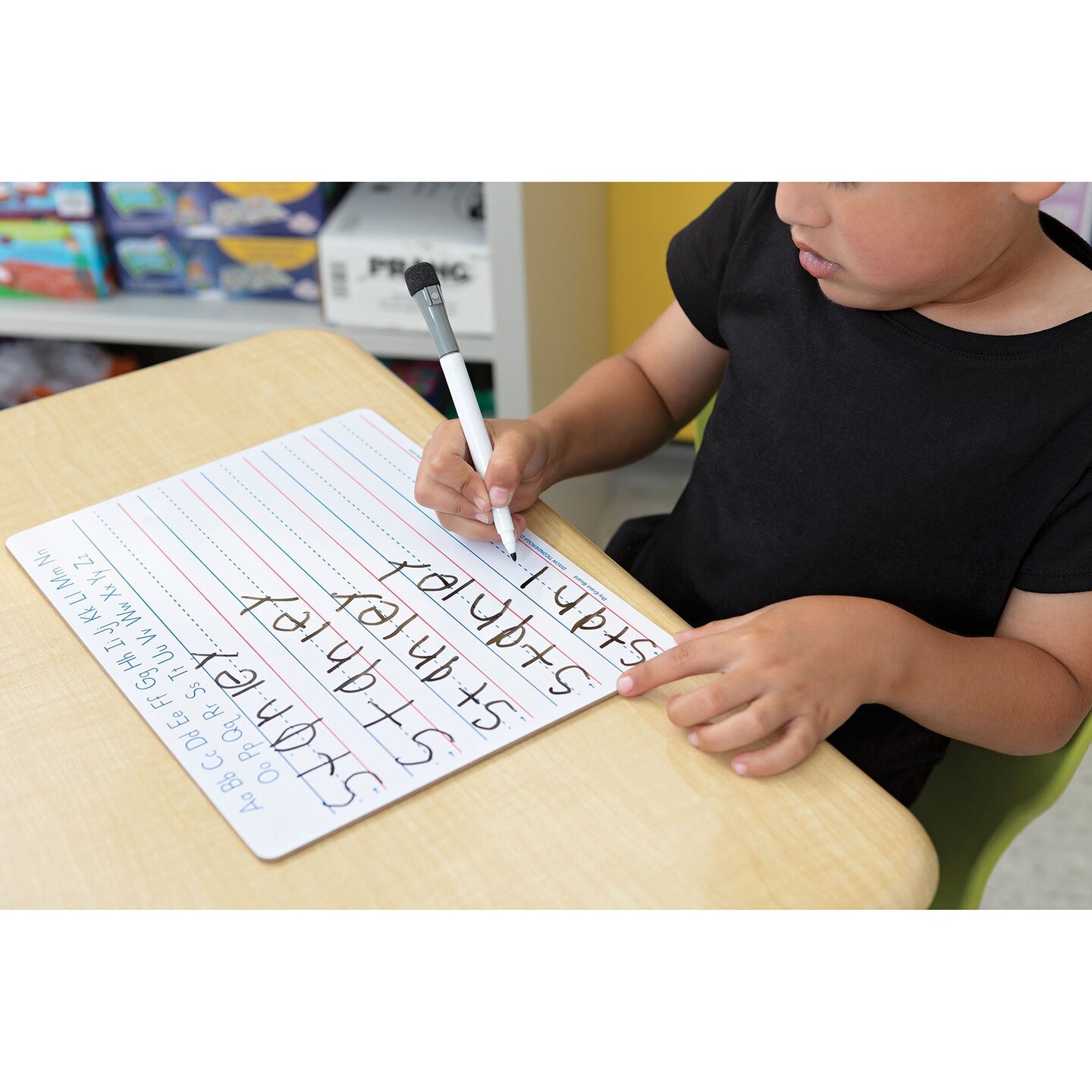 Handwriting Whiteboard Dry Erase Set, 2-Sided, Ruled/Plain, with Marker/Eraser, 9&#x22; x 12&#x22;, 5 Sets