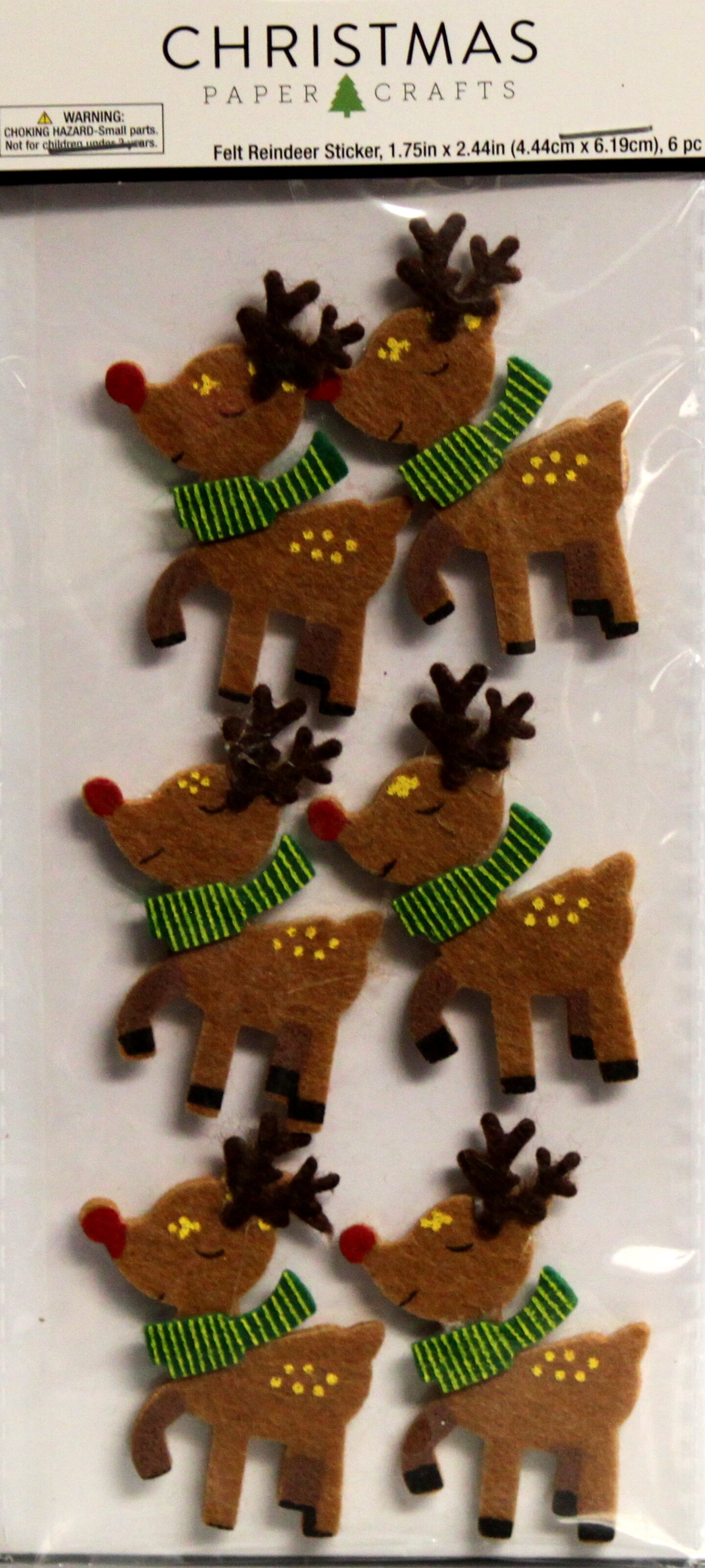 Christmas Paper Crafts Felt Reindeer Stickers