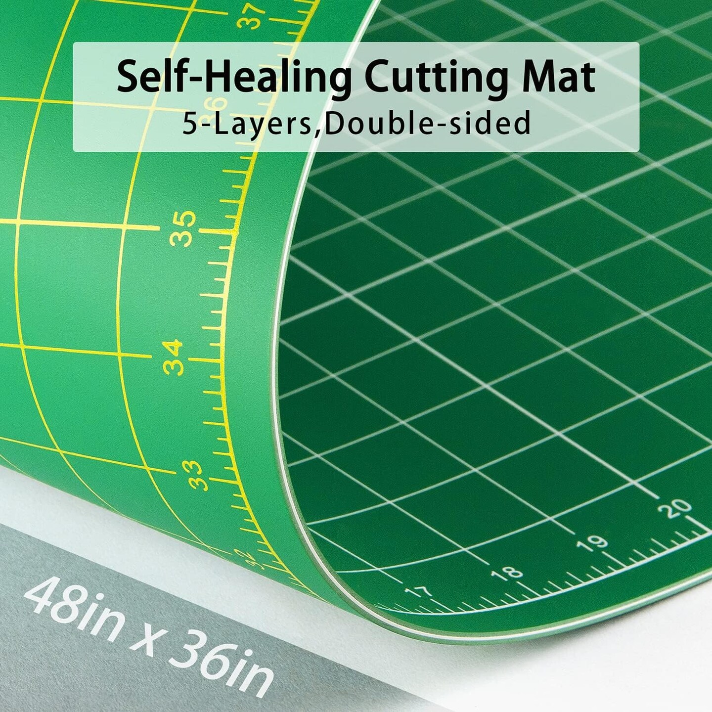 6&#x22; x 48&#x22; Self Healing Cutting Mat: Double sided 5-Ply Non-Slip - Professional for Scrapbooking &#x26; Quilting &#x26; Sewing &#x26; Arts &#x26; Crafts Project (Green)&#x2026;