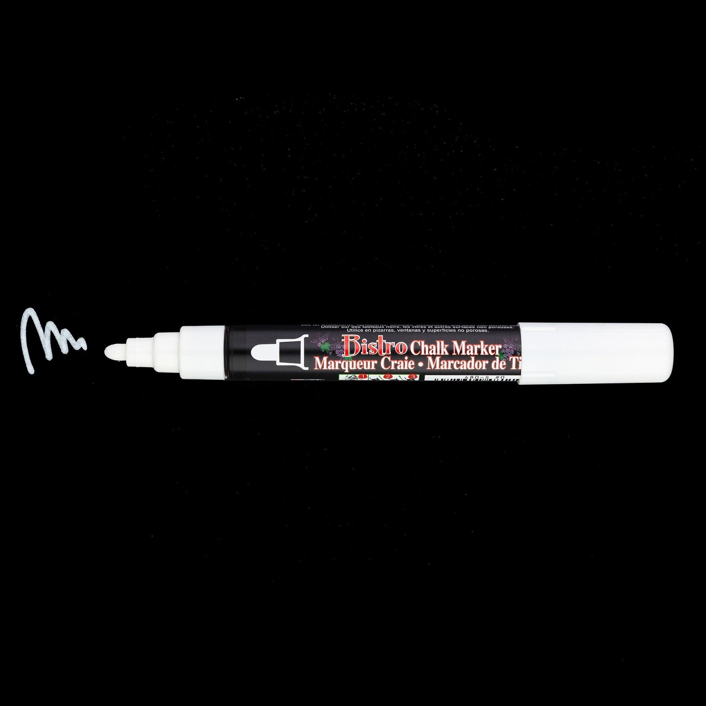 Bistro White Chalk Marker, Broad Tip, Pack of 6
