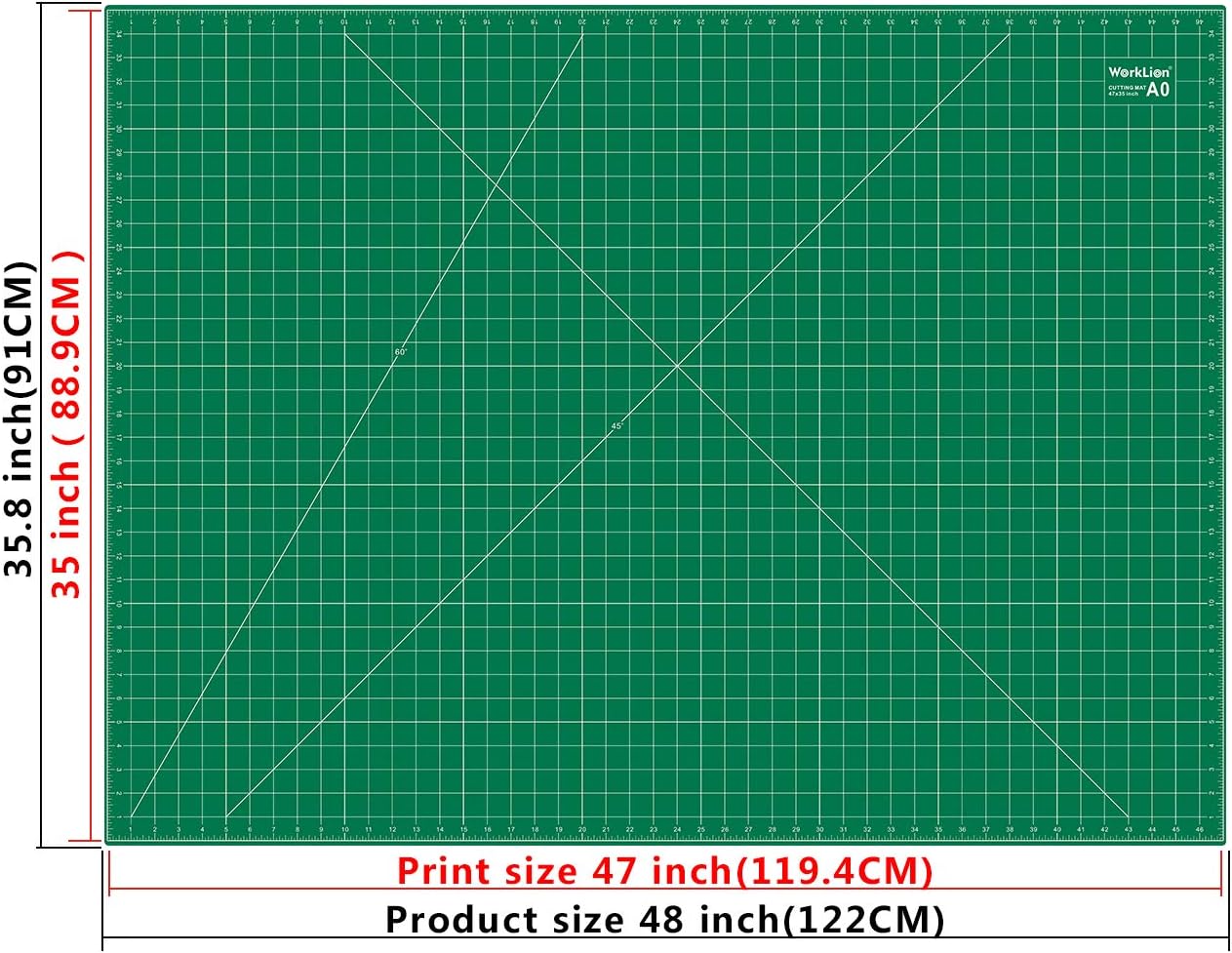 6 x 48 Self Healing Cutting Mat Double sided 5 Ply Non Slip Professional for Scrapbooking Quilting Sewing Arts Crafts Project Green Michaels