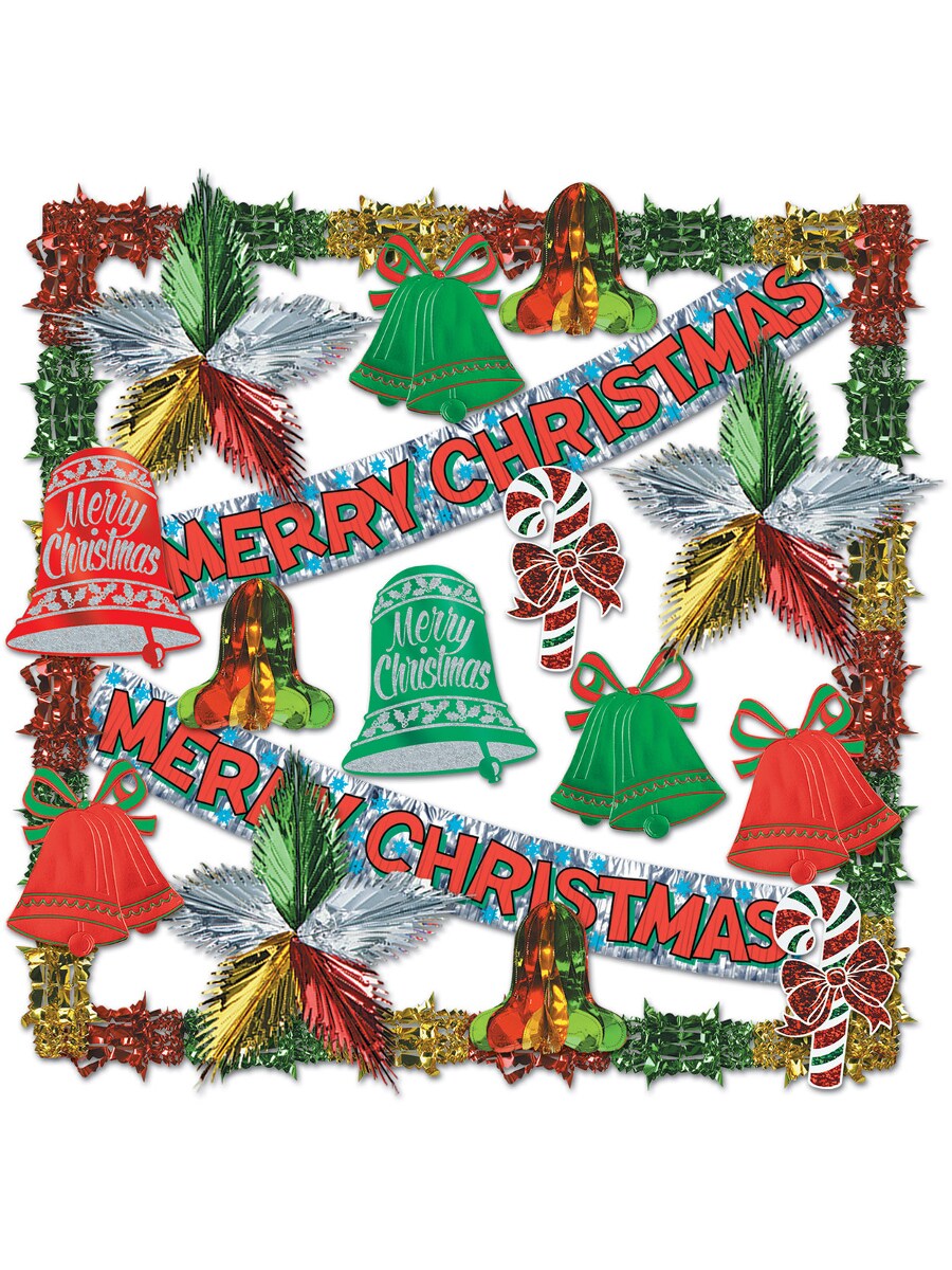 20 Piece Merry Christmas Metallic Winter Holiday Decorations Kit
