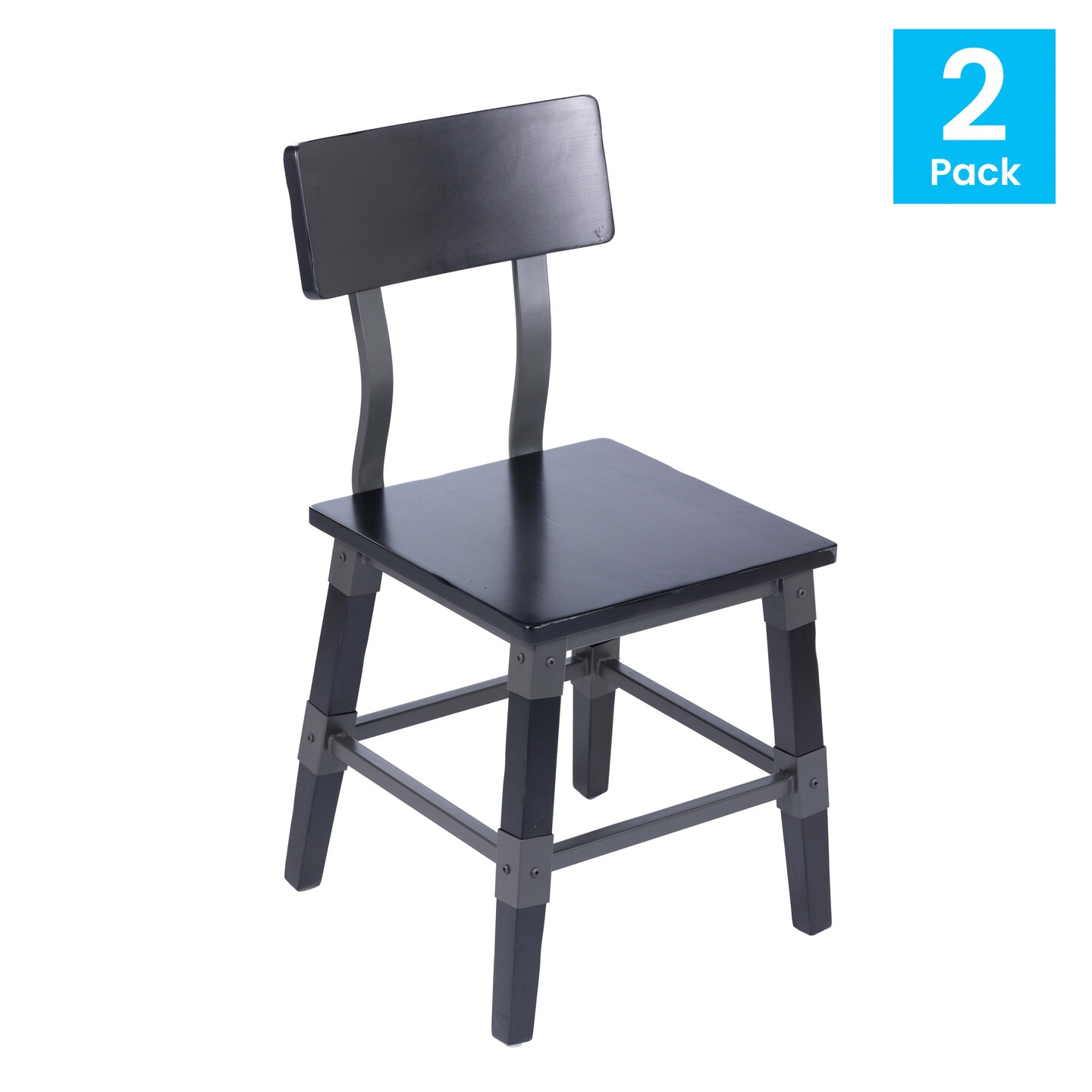 Merrick Lane Breton Dining Chairs with Steel Supports and Footrest - Set Of 2