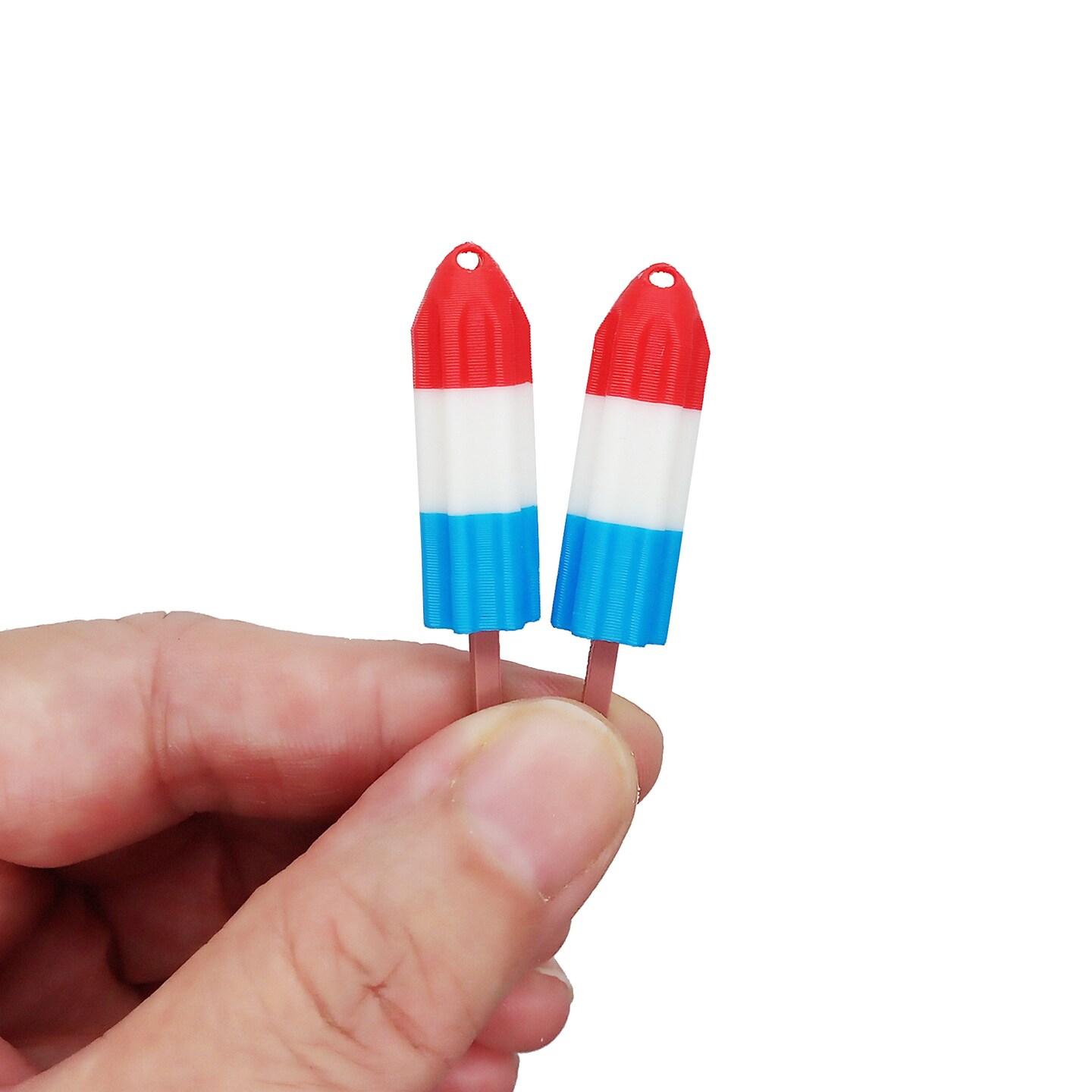 Independence Day Freeze Pop Charms, 2 pcs, Cute Food Pendants for 4th of July, Adorabilities