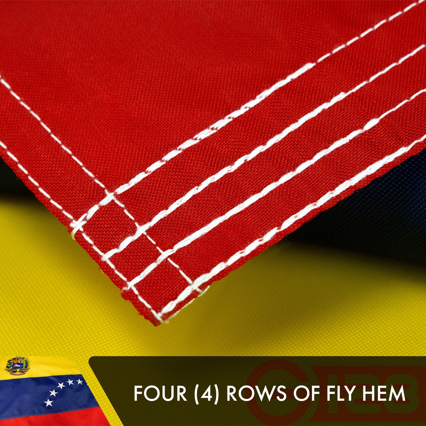 G128 Venezuela (Venezuelan) Flag | 3x5 feet | Double Sided Embroidered 210D Indoor/Outdoor, Brass Grommets, Heavy Duty Polyester