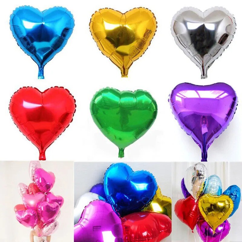 6 PCS Love Heart Helium Balloons