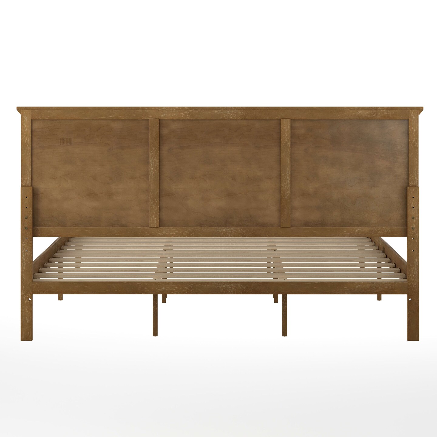 Merrick Lane Norwich Solid Wood Platform Bed Frame with Slatted Foundation, Engineered Wood Headboard and Footboard