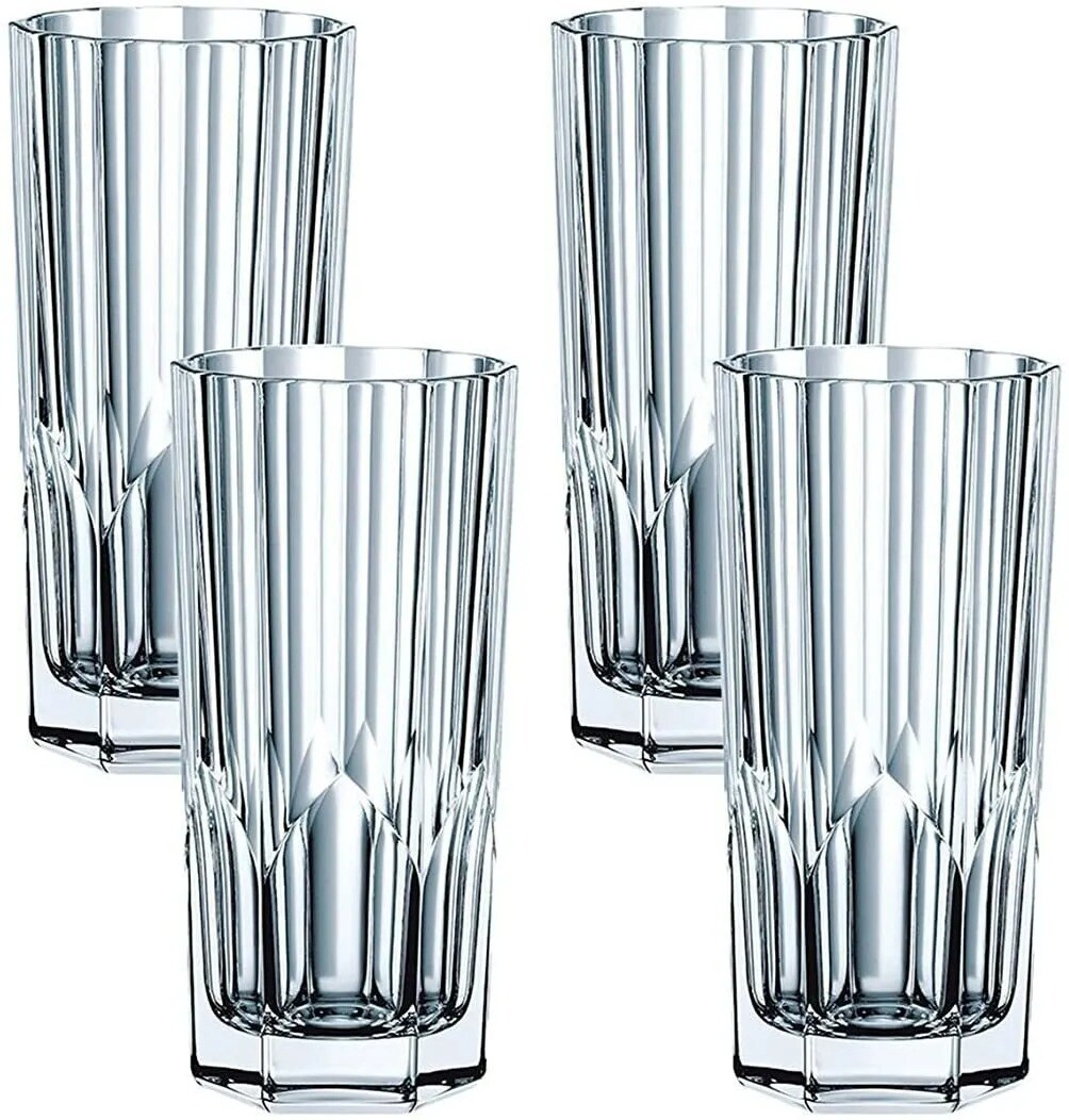 Nachtmann Aspen 11 oz. Long Drink Glass, Set of 4, Fine Bavarian Crystal Glass